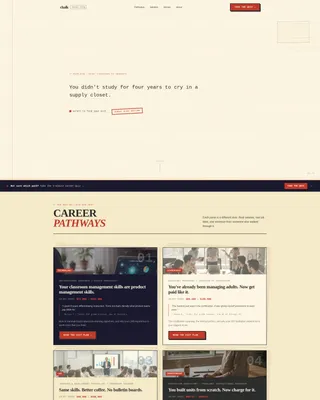 Bold Brutalist Teacher Career Blog Landing Page