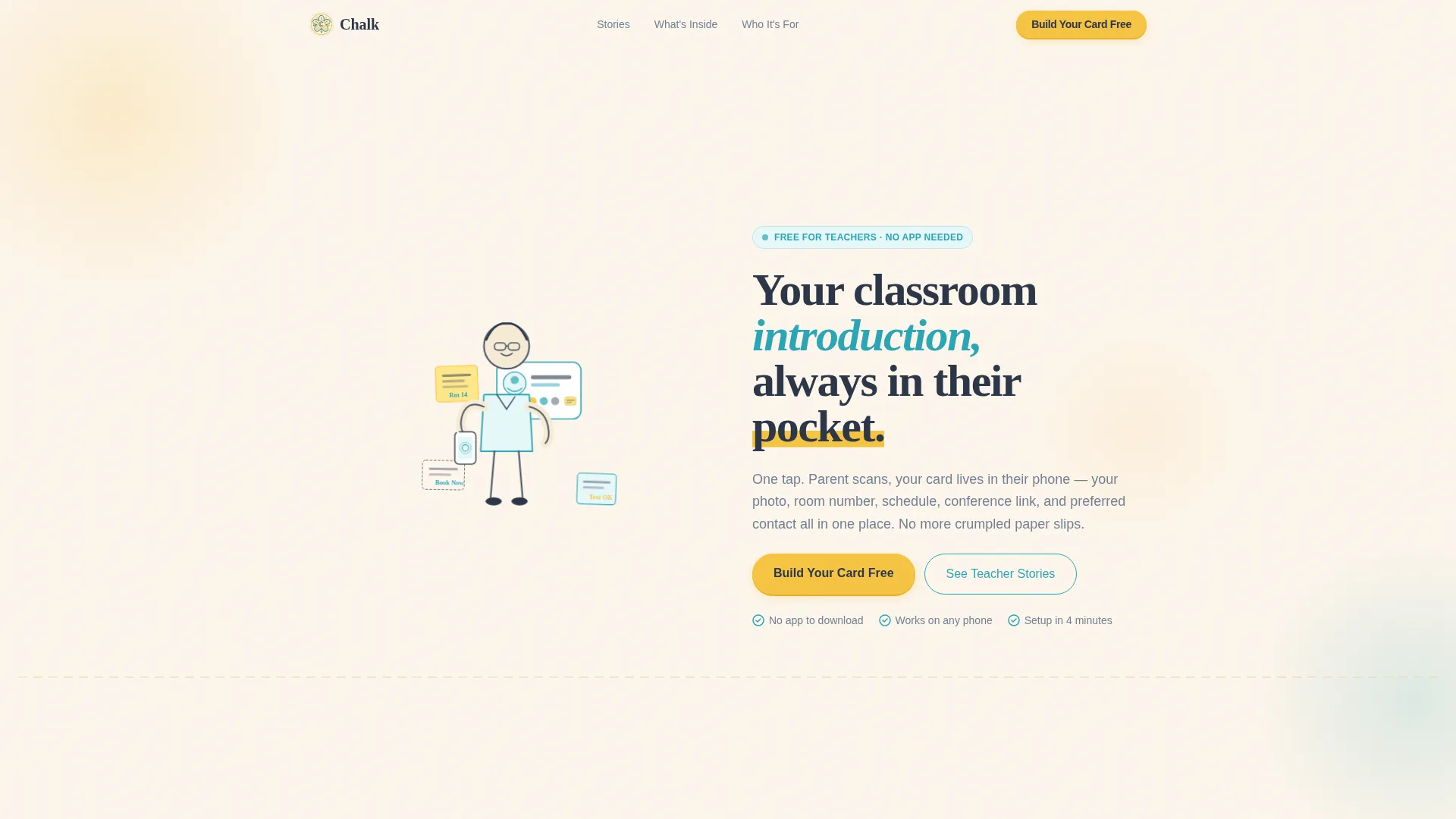 Teacher Digital Business Card Landing Page Template