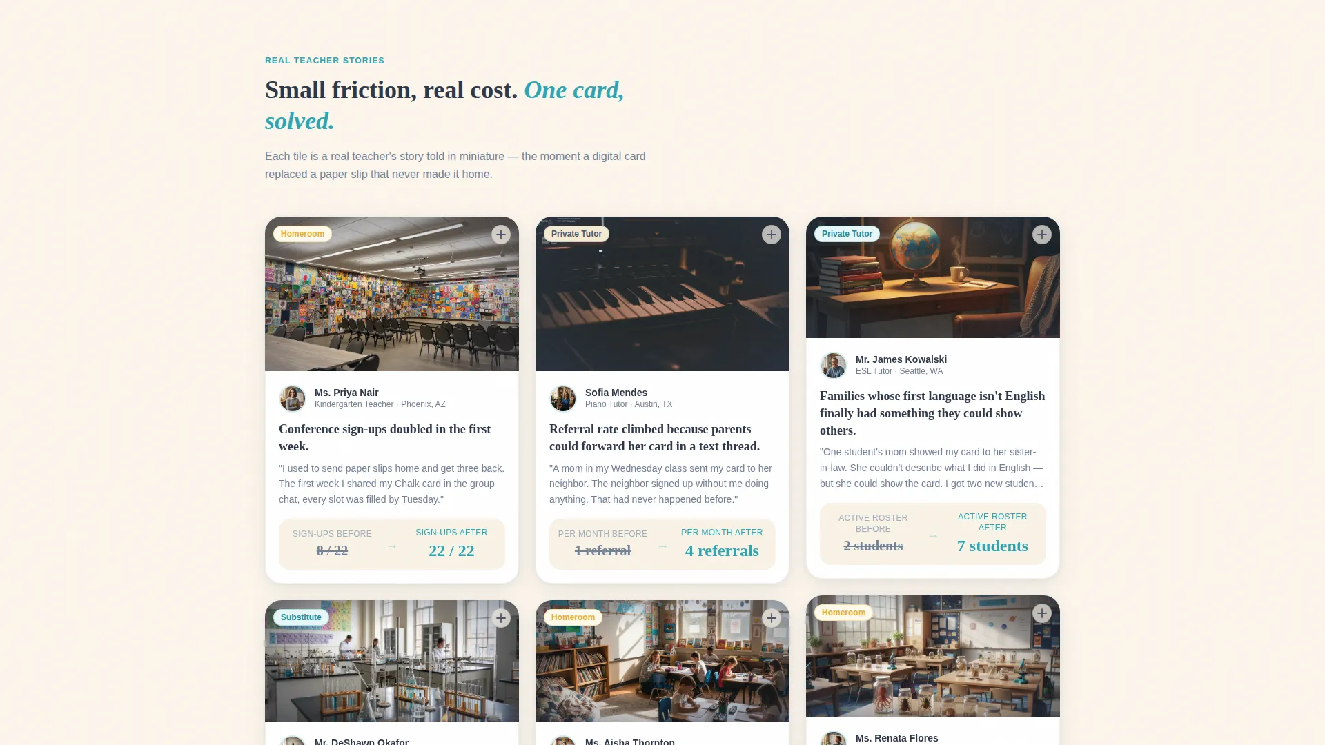 Teacher Digital Business Card Landing Page Template