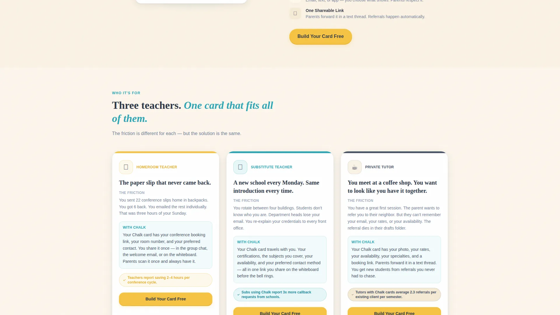Teacher Digital Business Card Landing Page Template