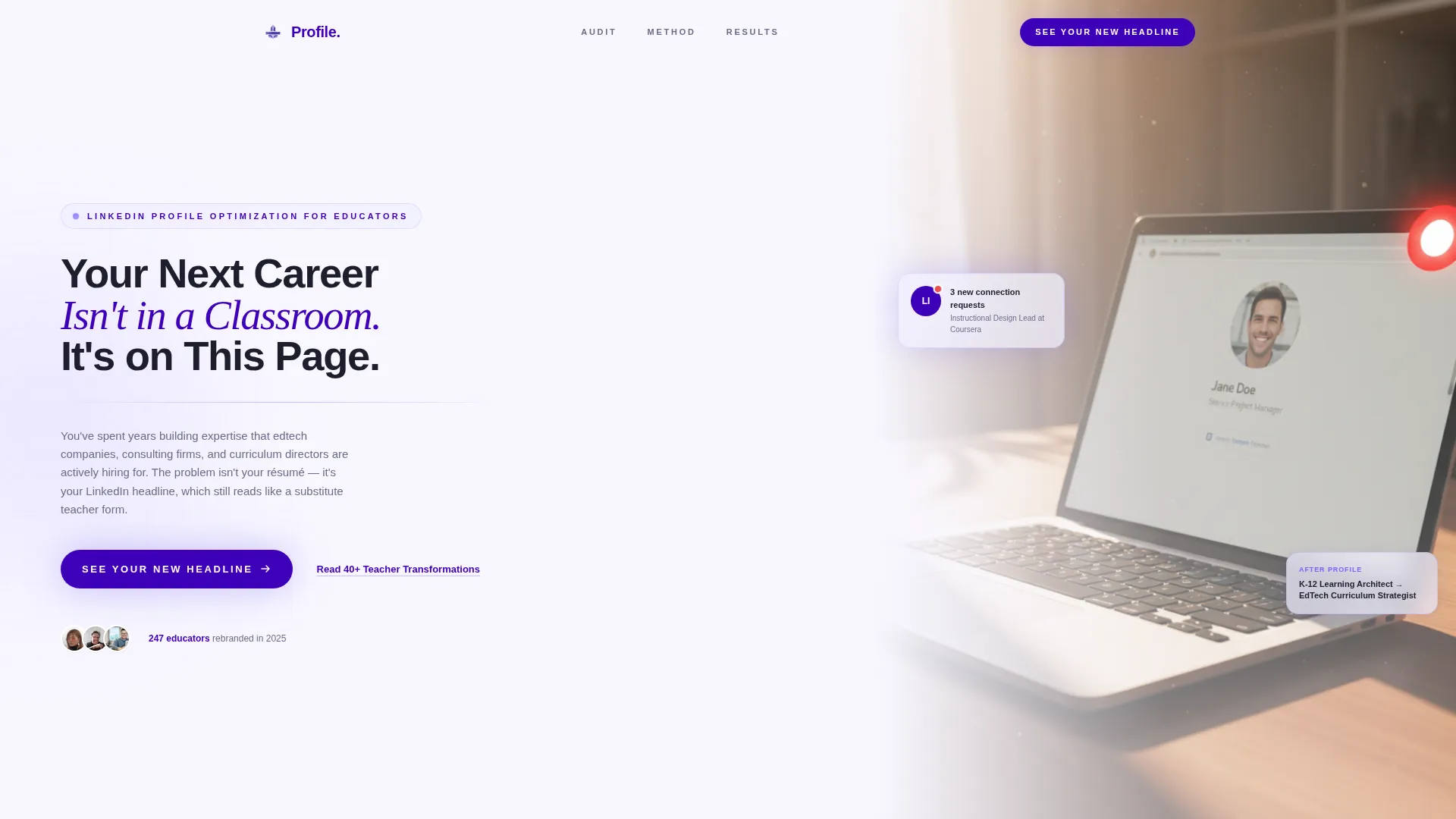 LinkedIn Profile Landing Page Template