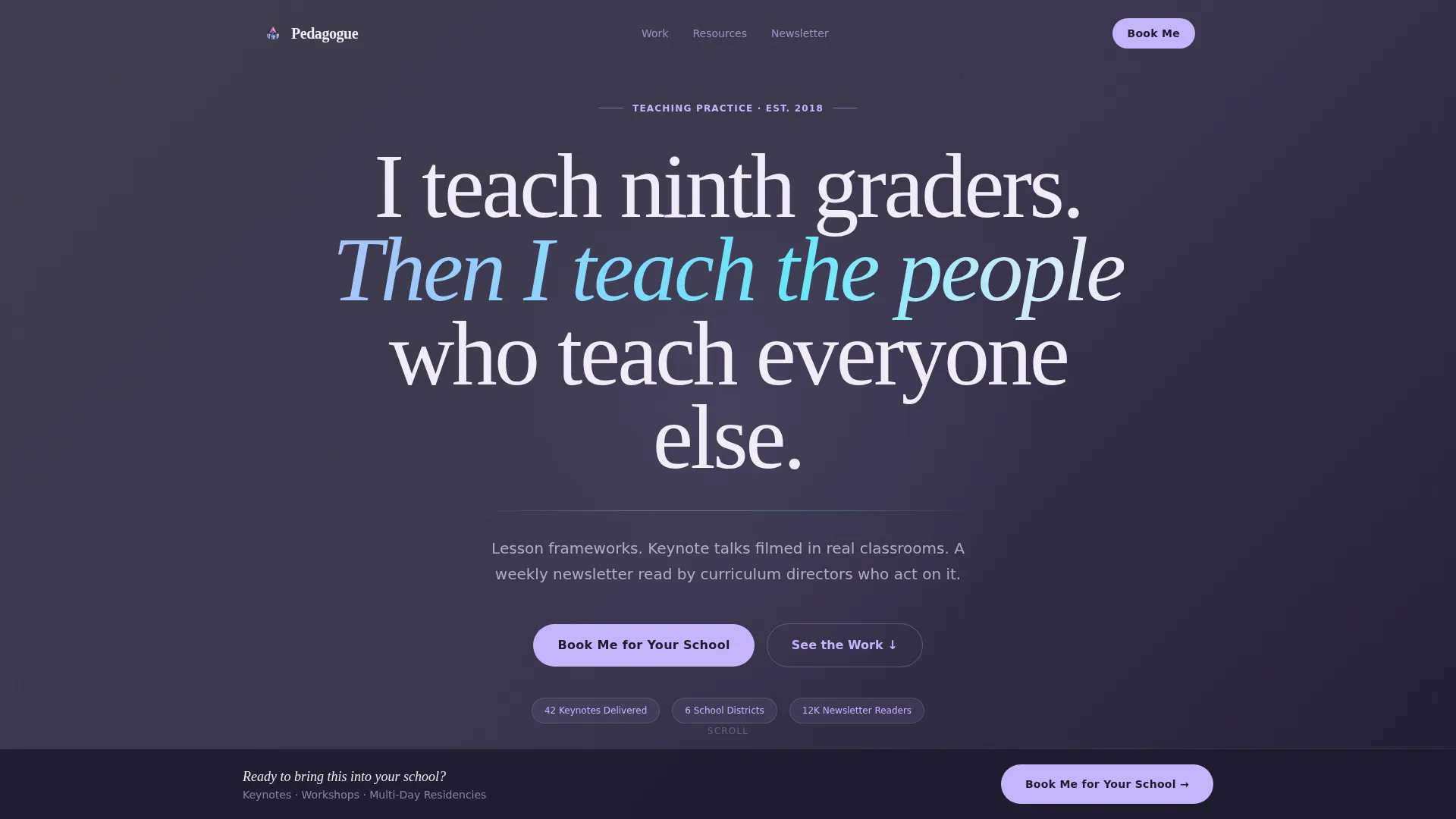 Teacher Personal Brand Landing Page Template
