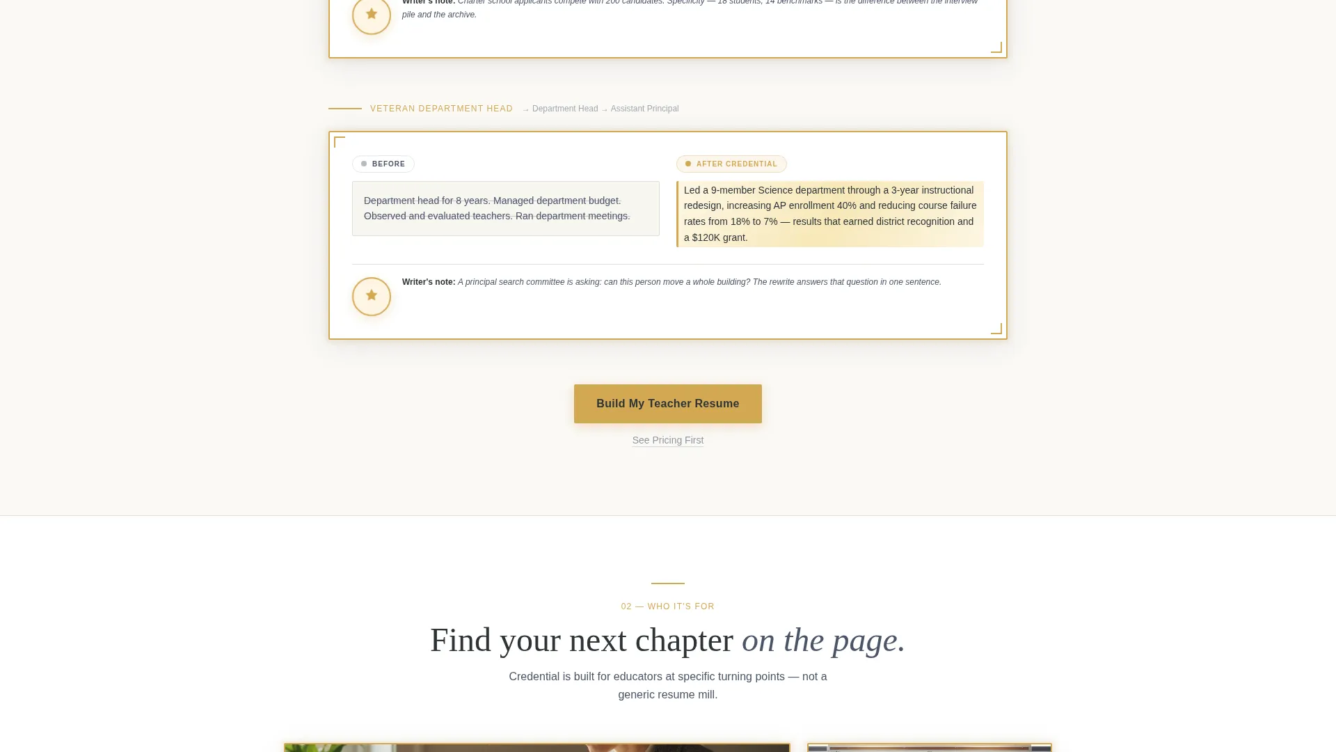 Professional Resume Landing Page Template, Credential