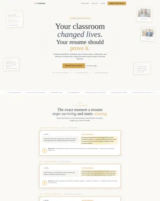 Professional Resume Landing Page Template, Credential