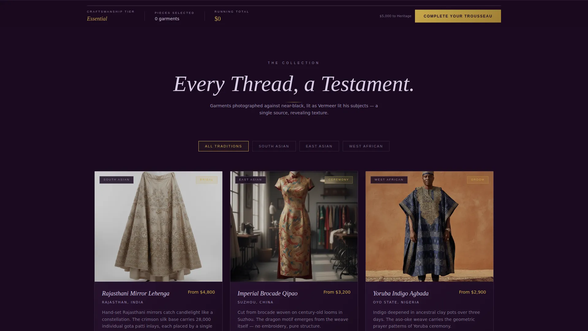 Bridal & Occasion Wear Specialist Booking Website Template