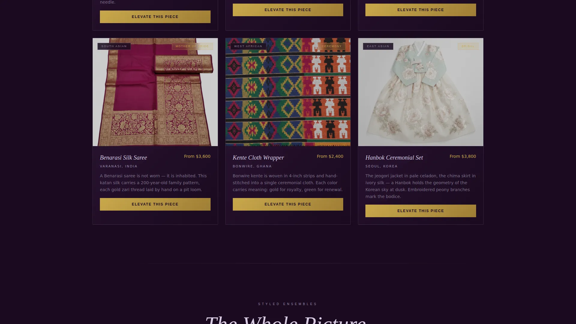 Bridal & Occasion Wear Specialist Booking Website Template