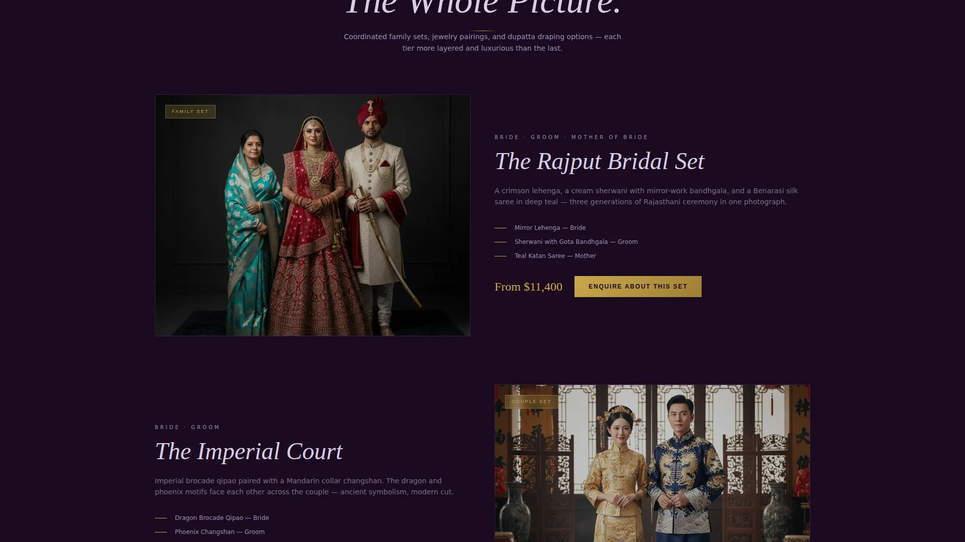 Bridal & Occasion Wear Specialist Booking Website Template