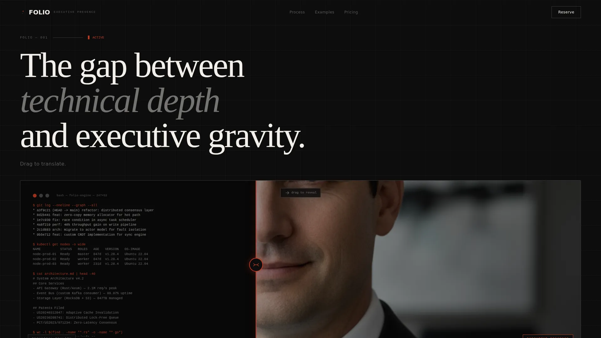 Dark Immersive Executive Bio Landing Page Template