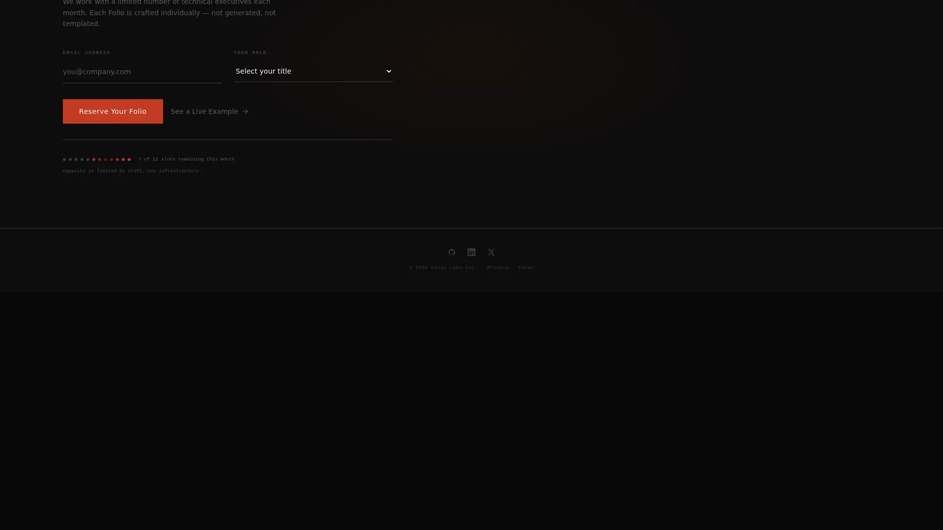 Dark Immersive Executive Bio Landing Page Template