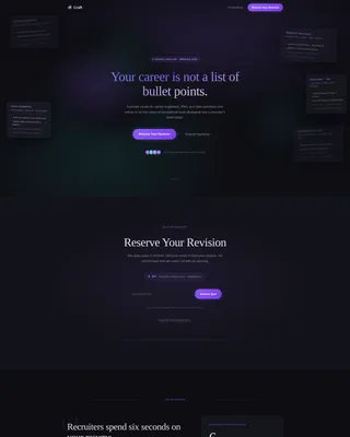Immersive Tech Resume Landing Page Template