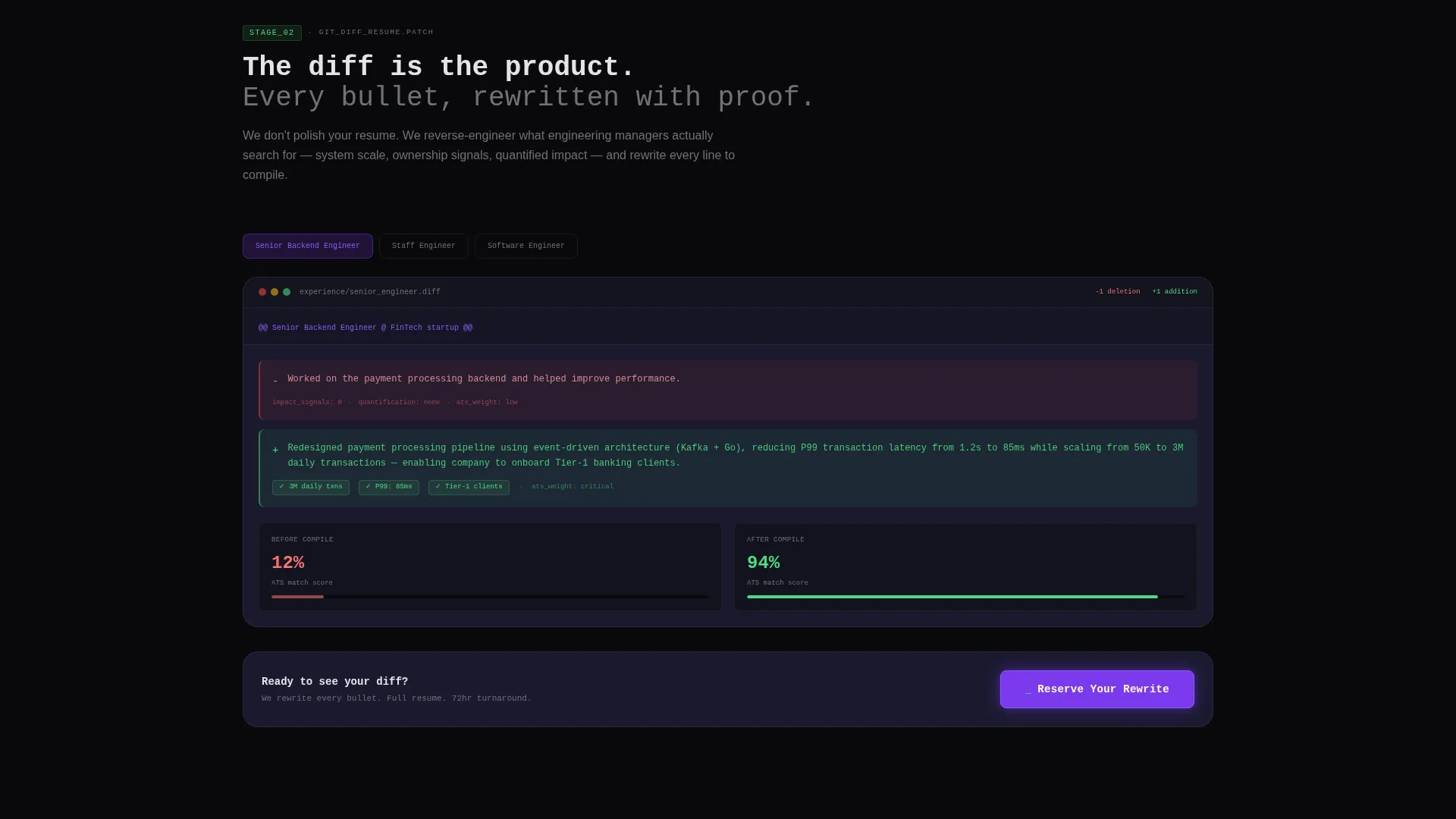 Dark Bento Grid Developer Resume Landing Page