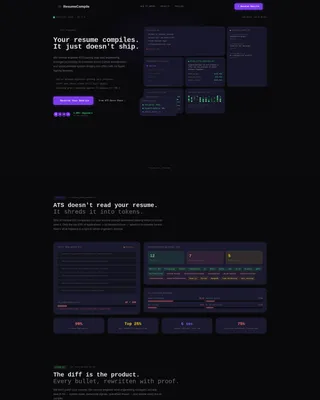 Dark Bento Grid Developer Resume Landing Page