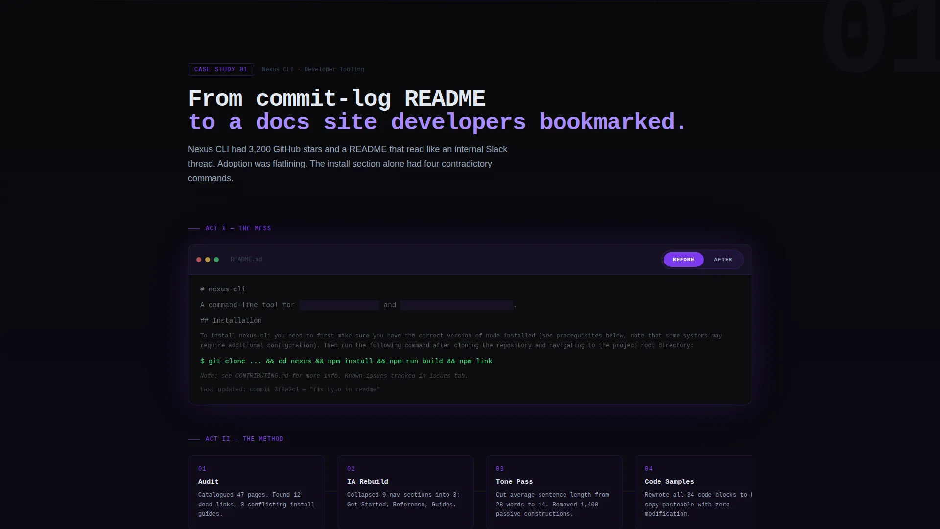 Technical Writer Portfolio Landing Page Template