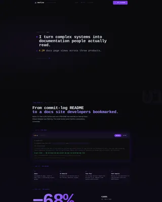 Technical Writer Portfolio Landing Page Template