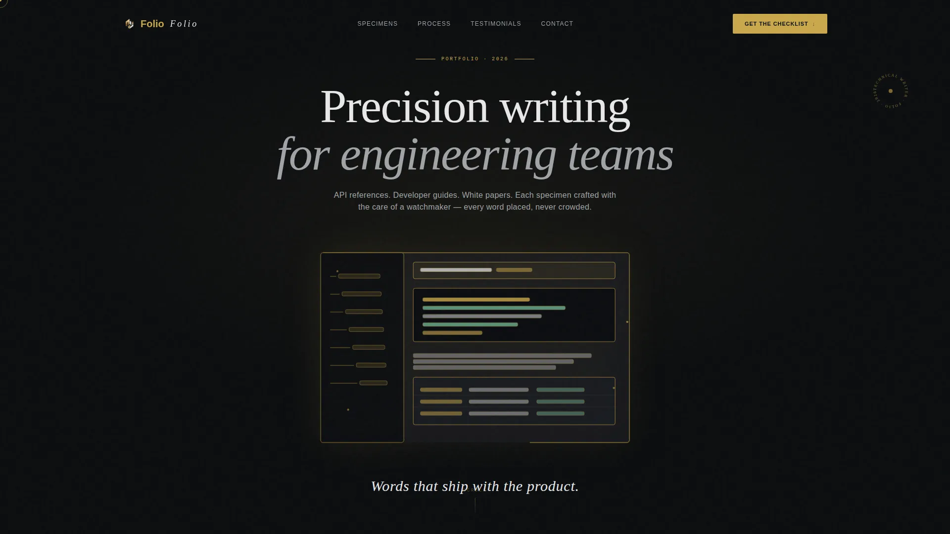 Technical Writer Portfolio Landing Page Template