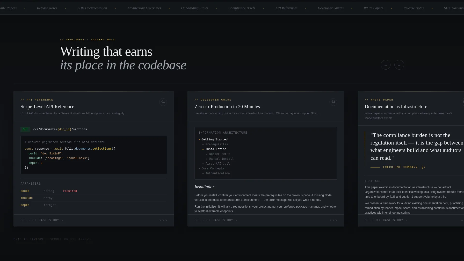 Technical Writer Portfolio Landing Page Template