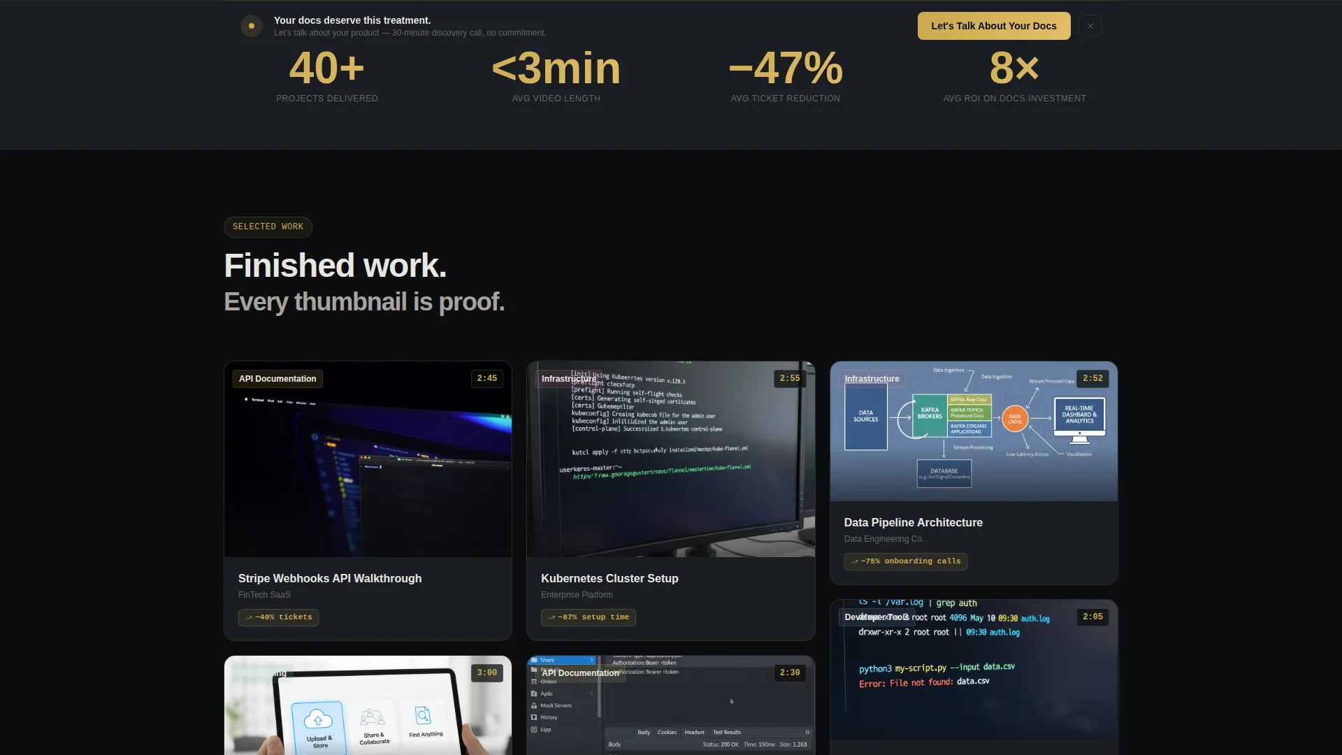 Technical Writer Video Portfolio Landing Page Template