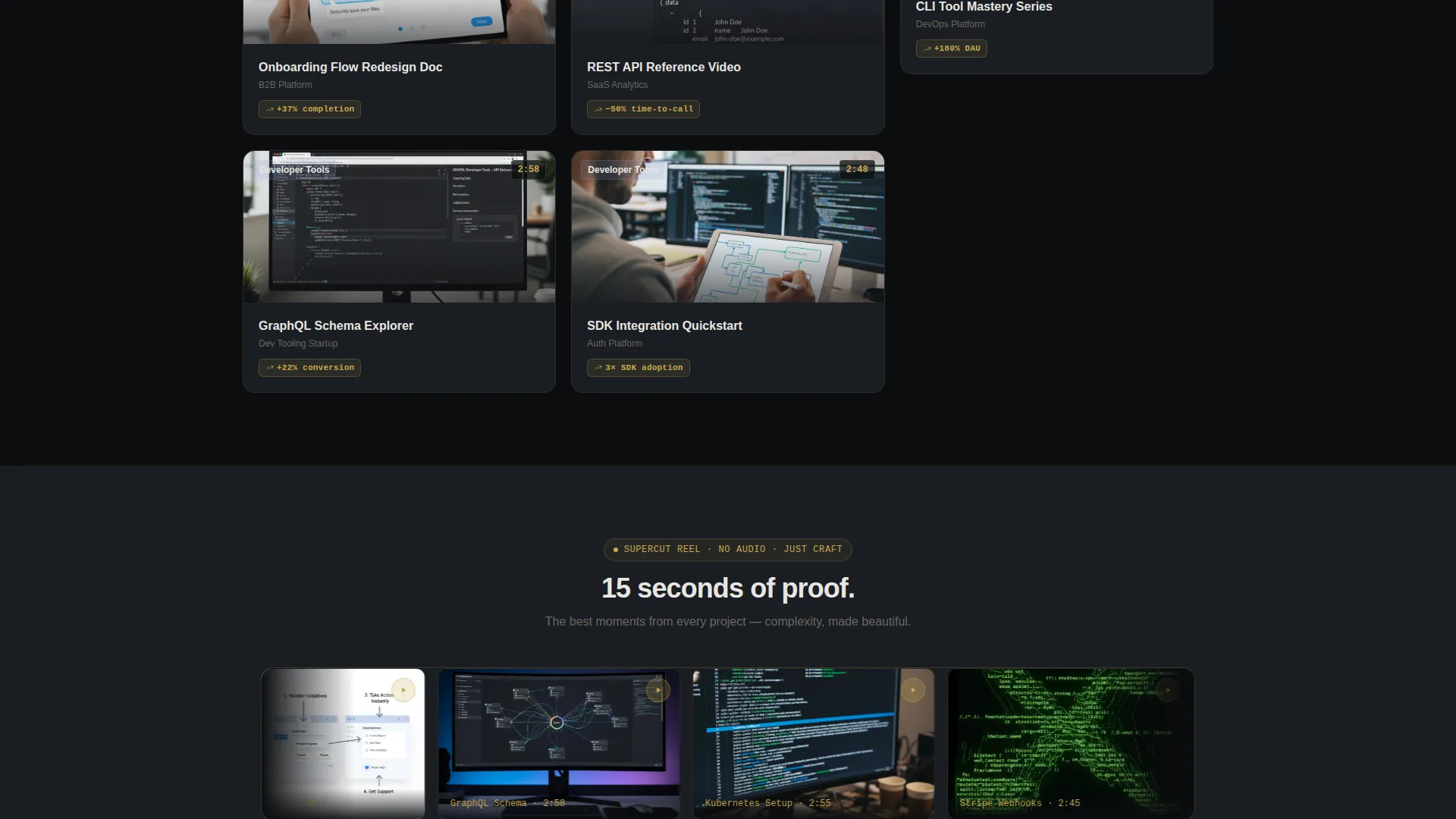 Technical Writer Video Portfolio Landing Page Template