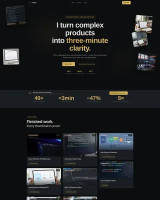 Technical Writer Video Portfolio Landing Page Template