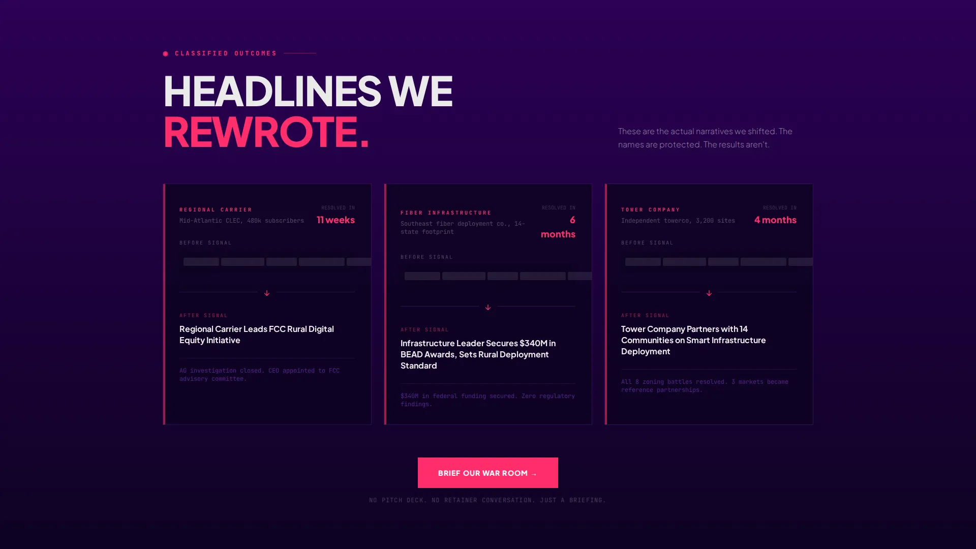 Telecommunications PR Agency Landing Page Template