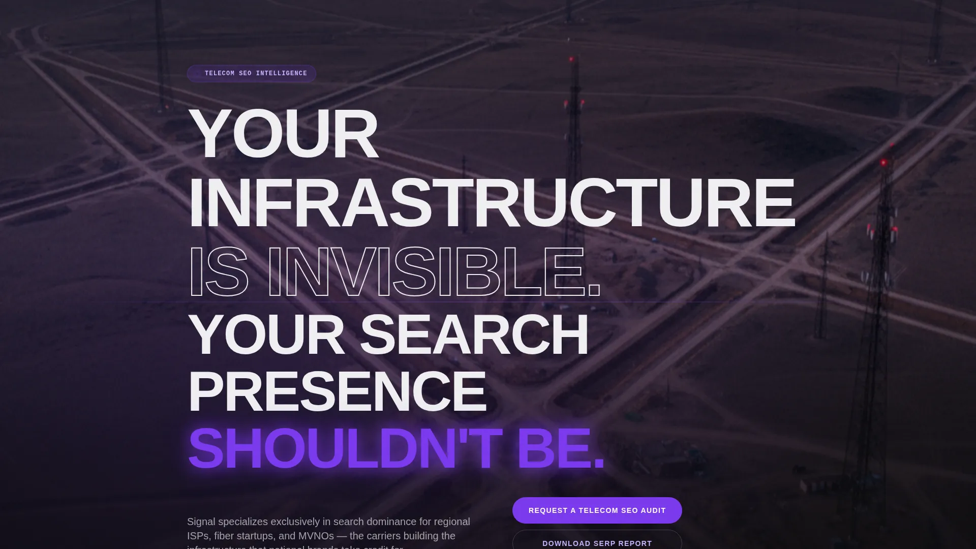 Telecom SEO Agency Landing Page Template