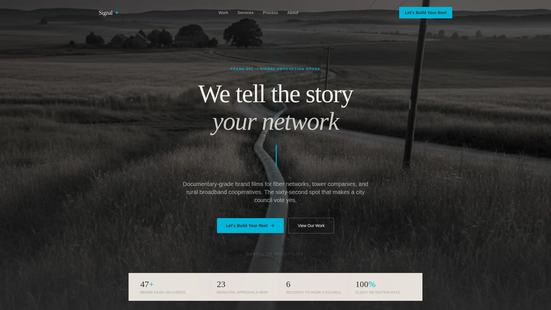 Cinematic Telco Agency Landing Page Template