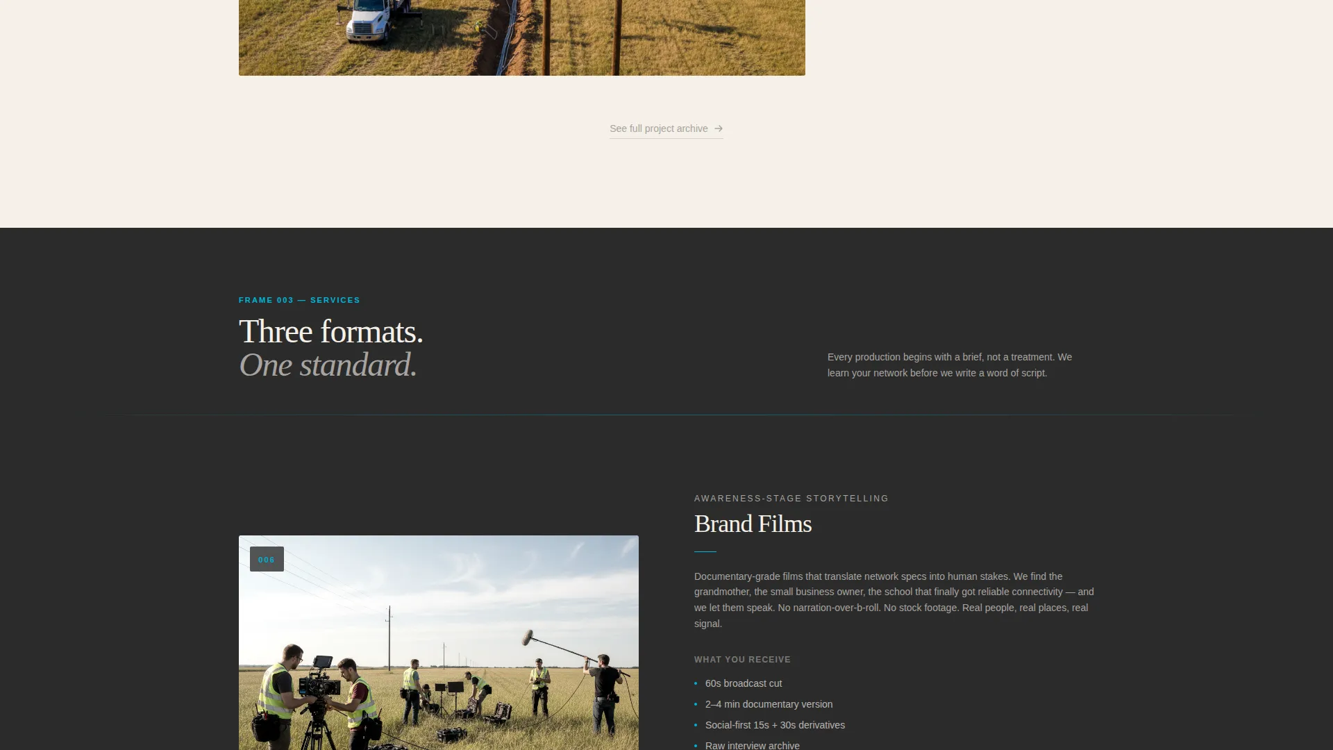 Cinematic Telco Agency Landing Page Template