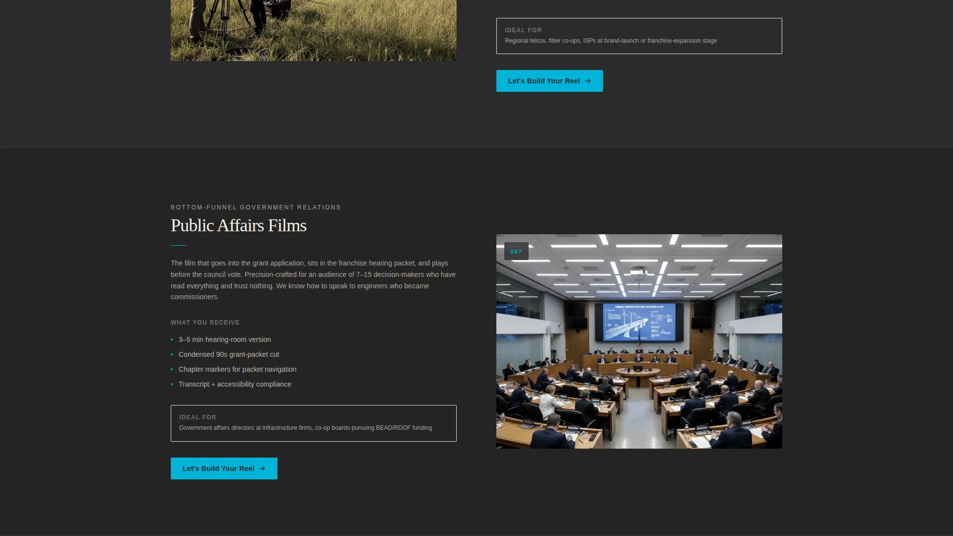 Cinematic Telco Agency Landing Page Template