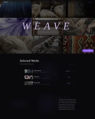 Immersive Textile Artist Landing Page Template