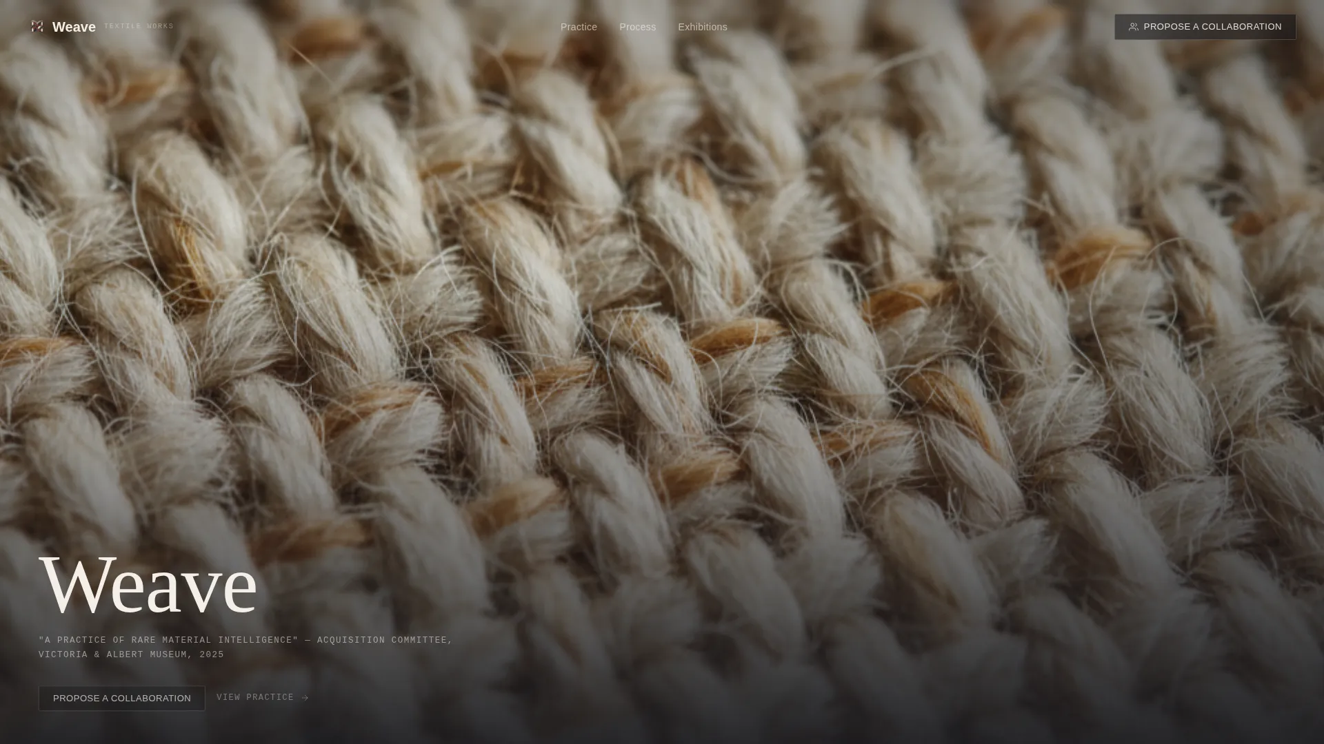 Textile Artist Bento Grid Landing Page Template