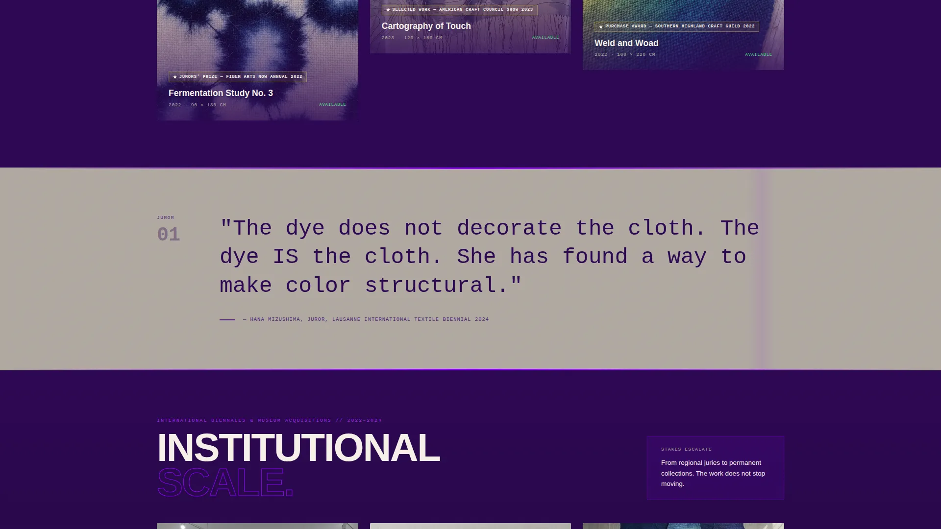 Textile Artist Portfolio Landing Page Template