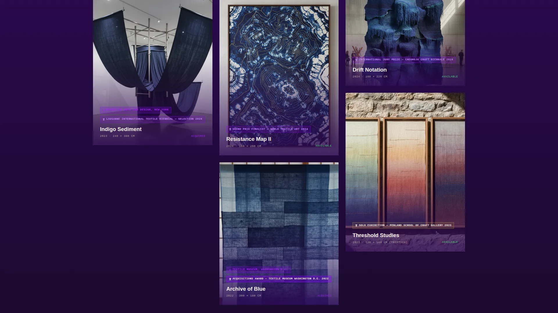 Textile Artist Portfolio Landing Page Template