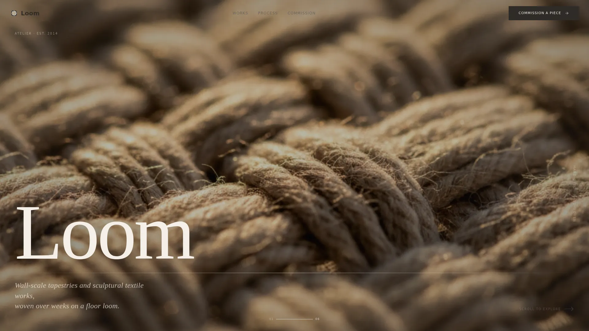 Textile Artist Portfolio Landing Page Template