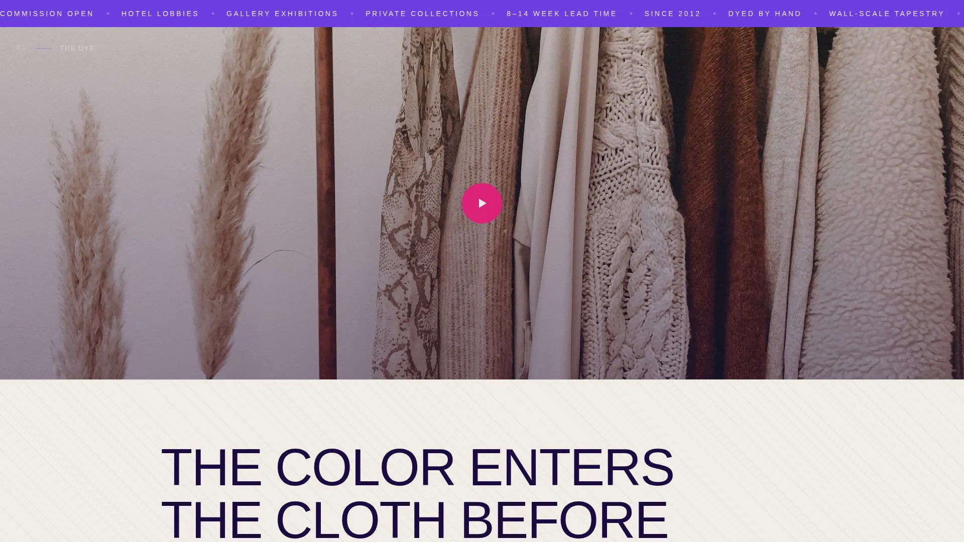 Textile Artist Landing Page Template for Commissions