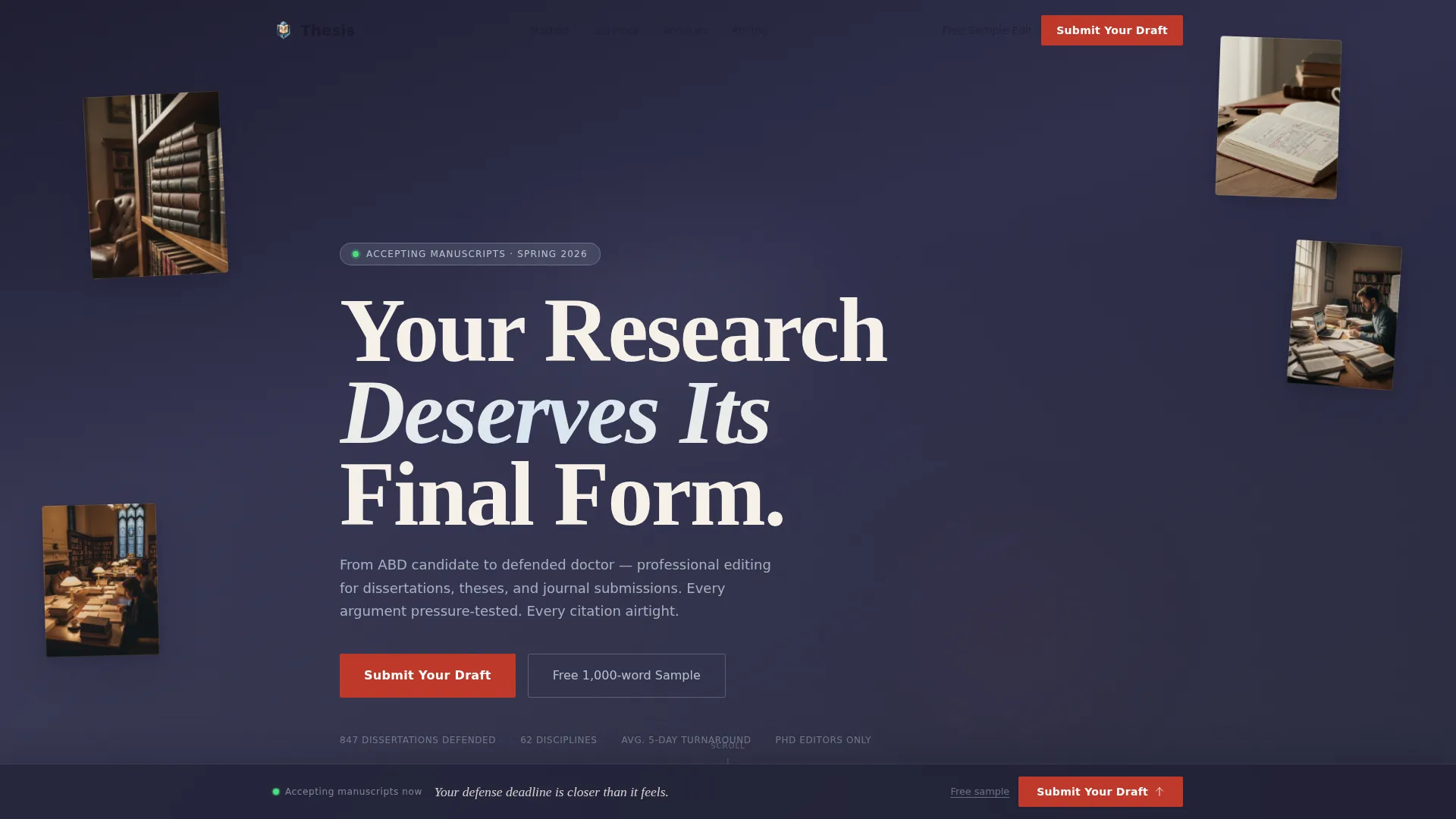 Dissertation Editing Service Landing Page Template