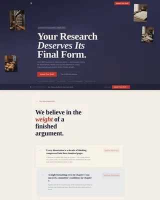 Dissertation Editing Service Landing Page Template
