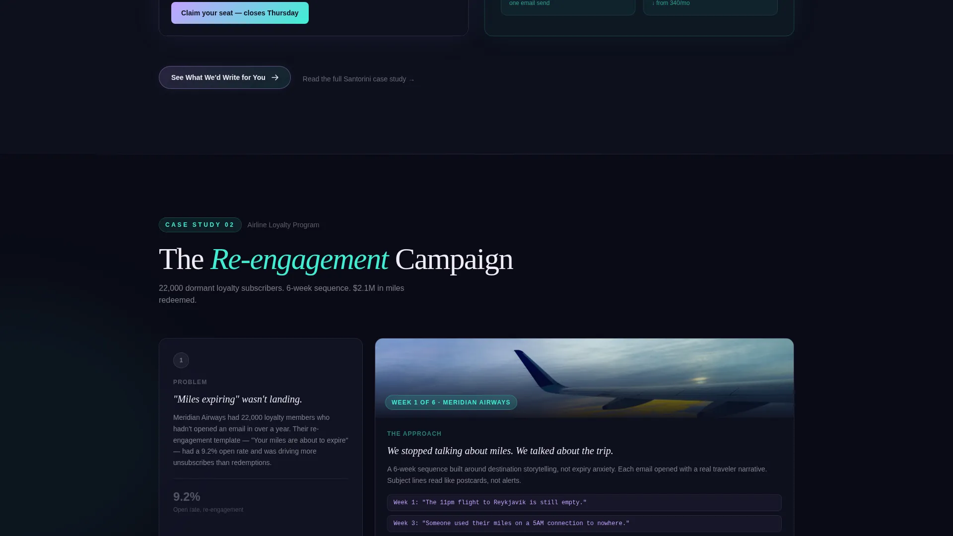 Travel Email Marketing Agency Landing Page