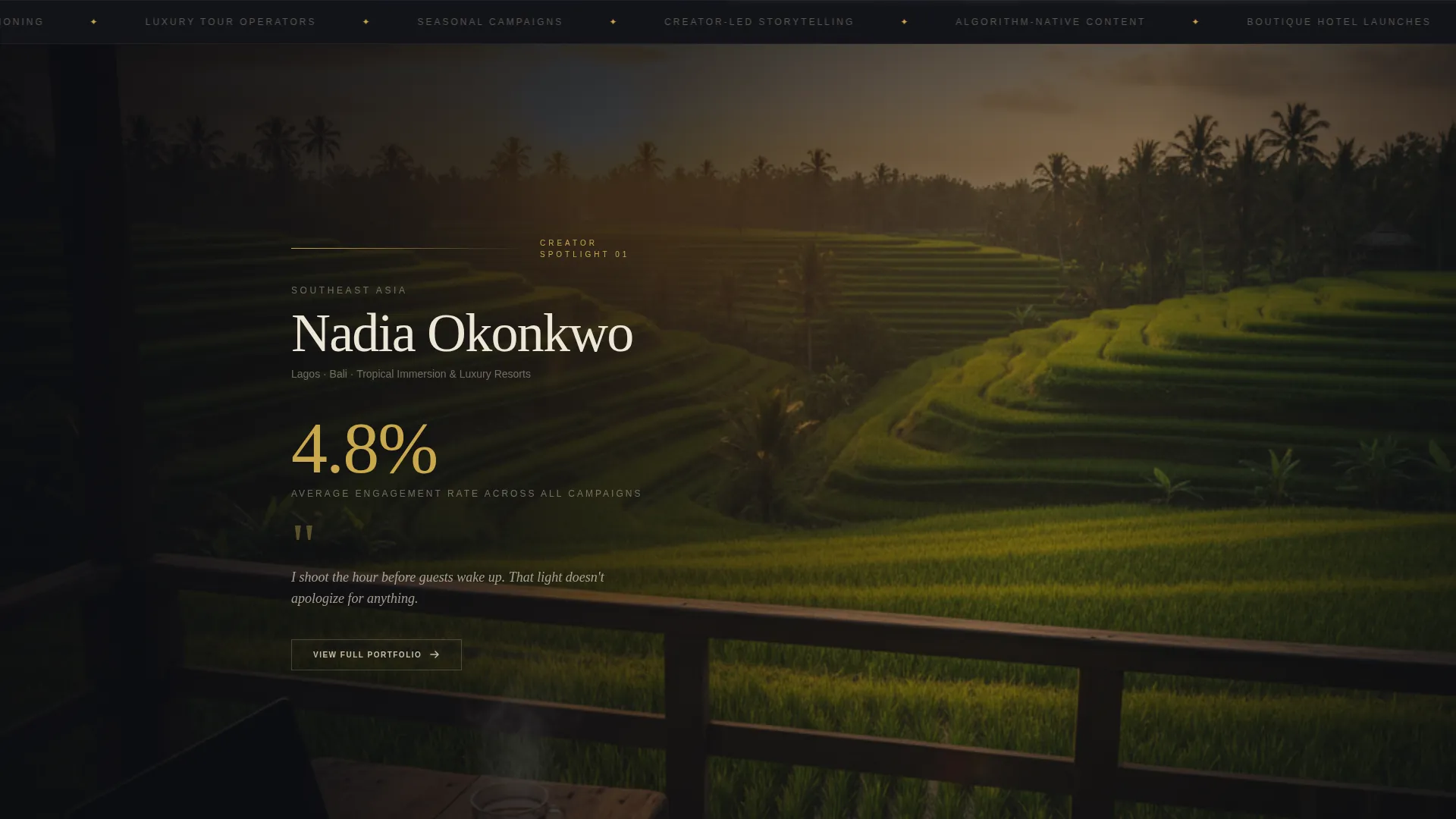 Cinematic Travel Agency Landing Page Template
