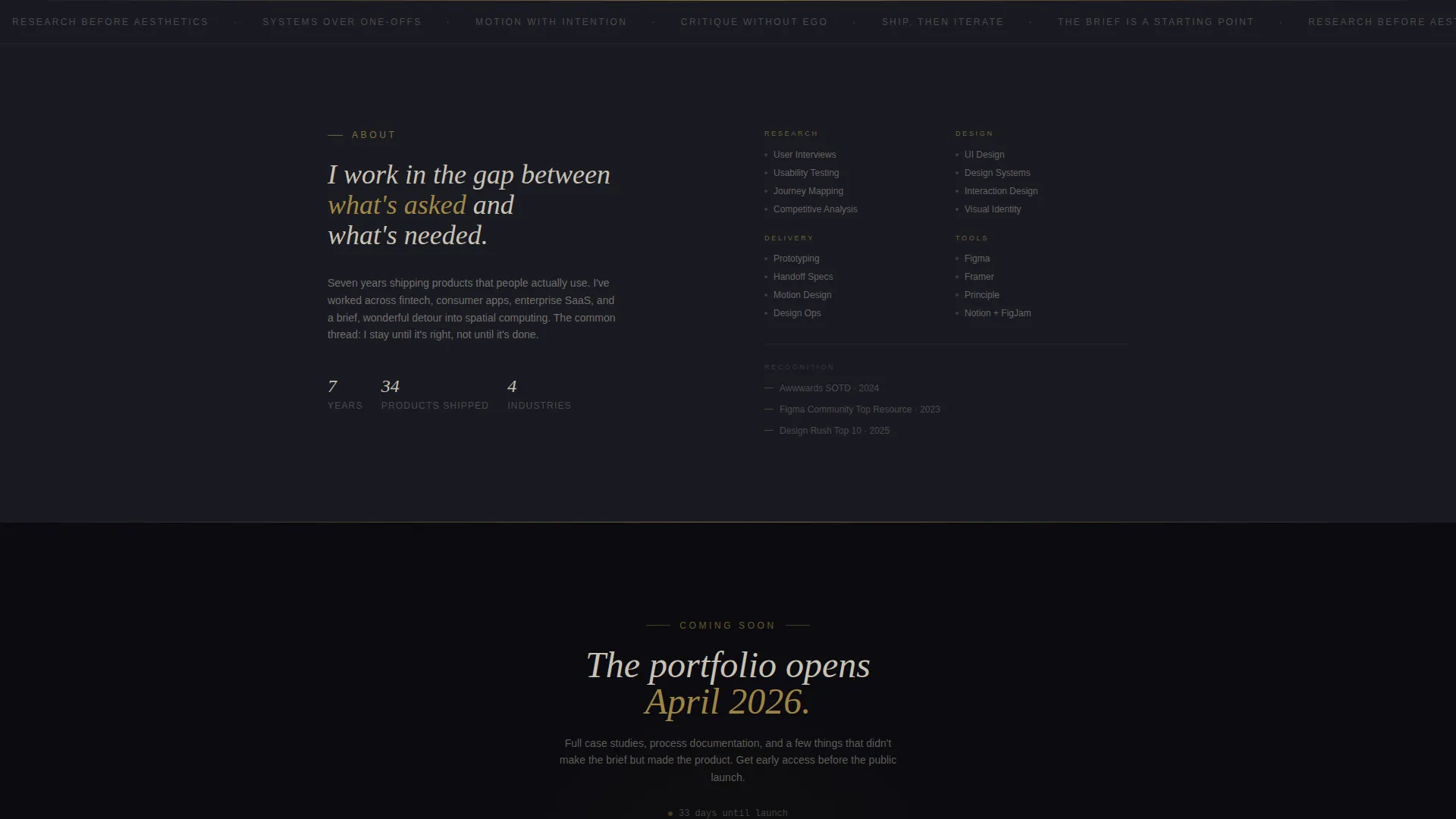 UI/UX Designer Portfolio Pre-Launch Website Template
