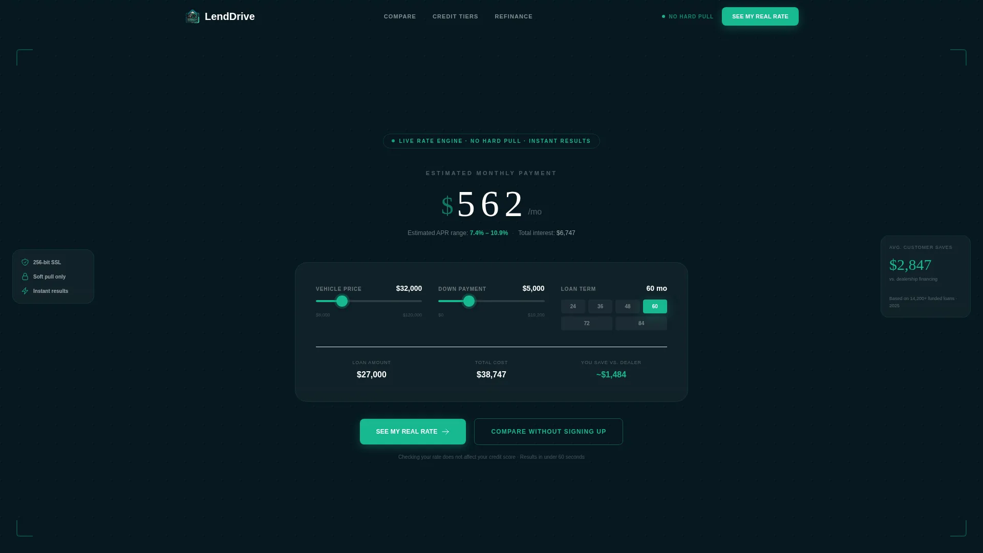 Mortgage & Lending Cost Calculator Website Template
