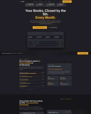 Cloud Bookkeeping Service for Founders & Small Business Website Template