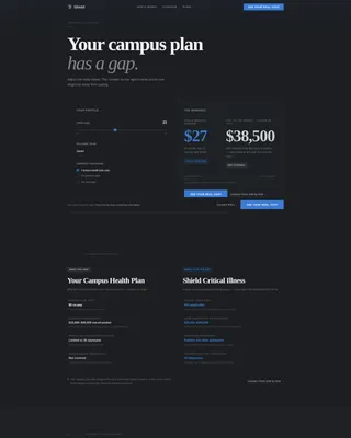 College Student Insurance Specialist Cost Calculator Website Template