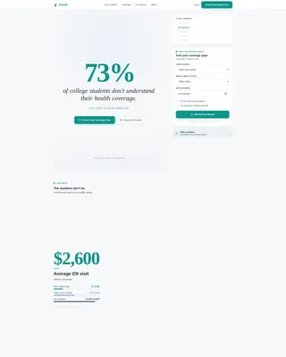 College Student Insurance Cost Calculator Website Template