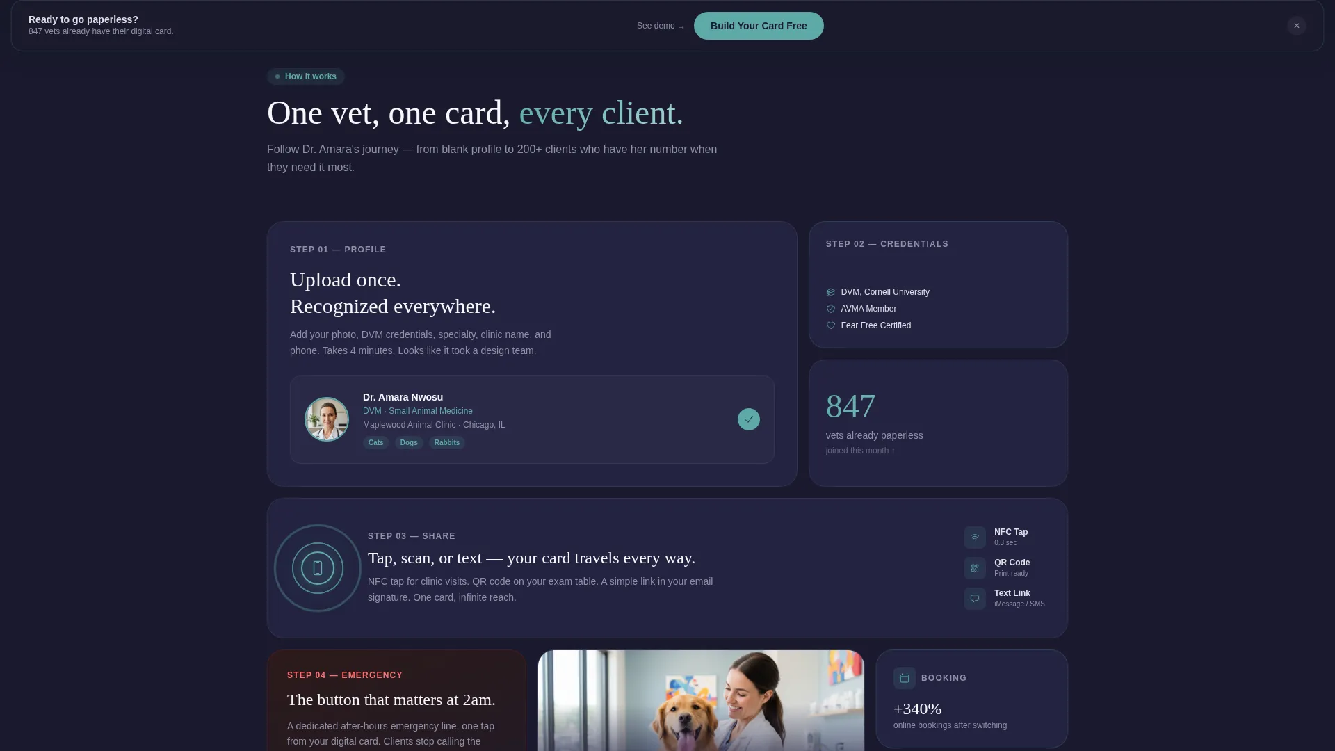 Veterinarian Digital Business Card Landing Page