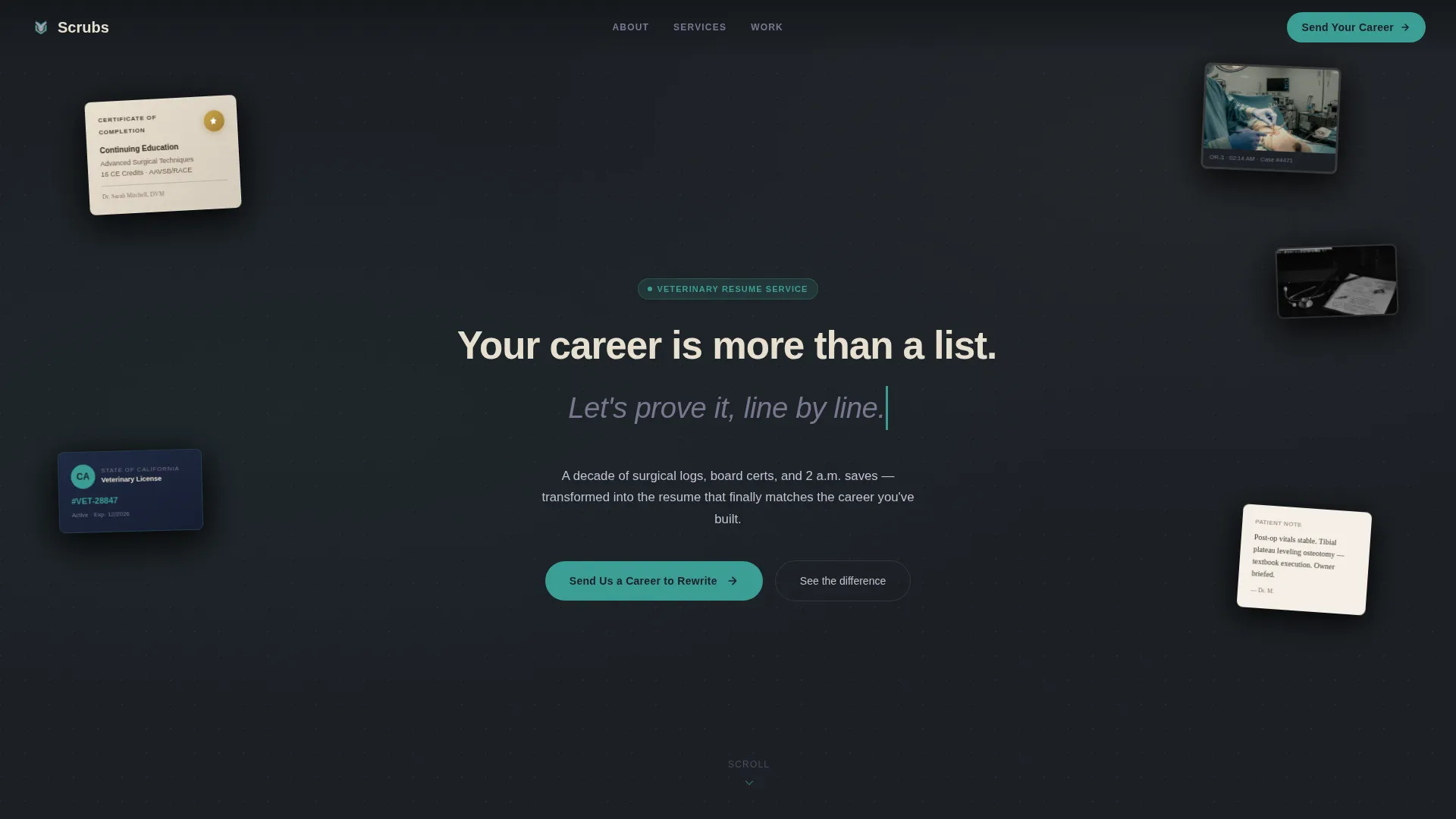 Veterinarian Professional Resume Landing Page Template