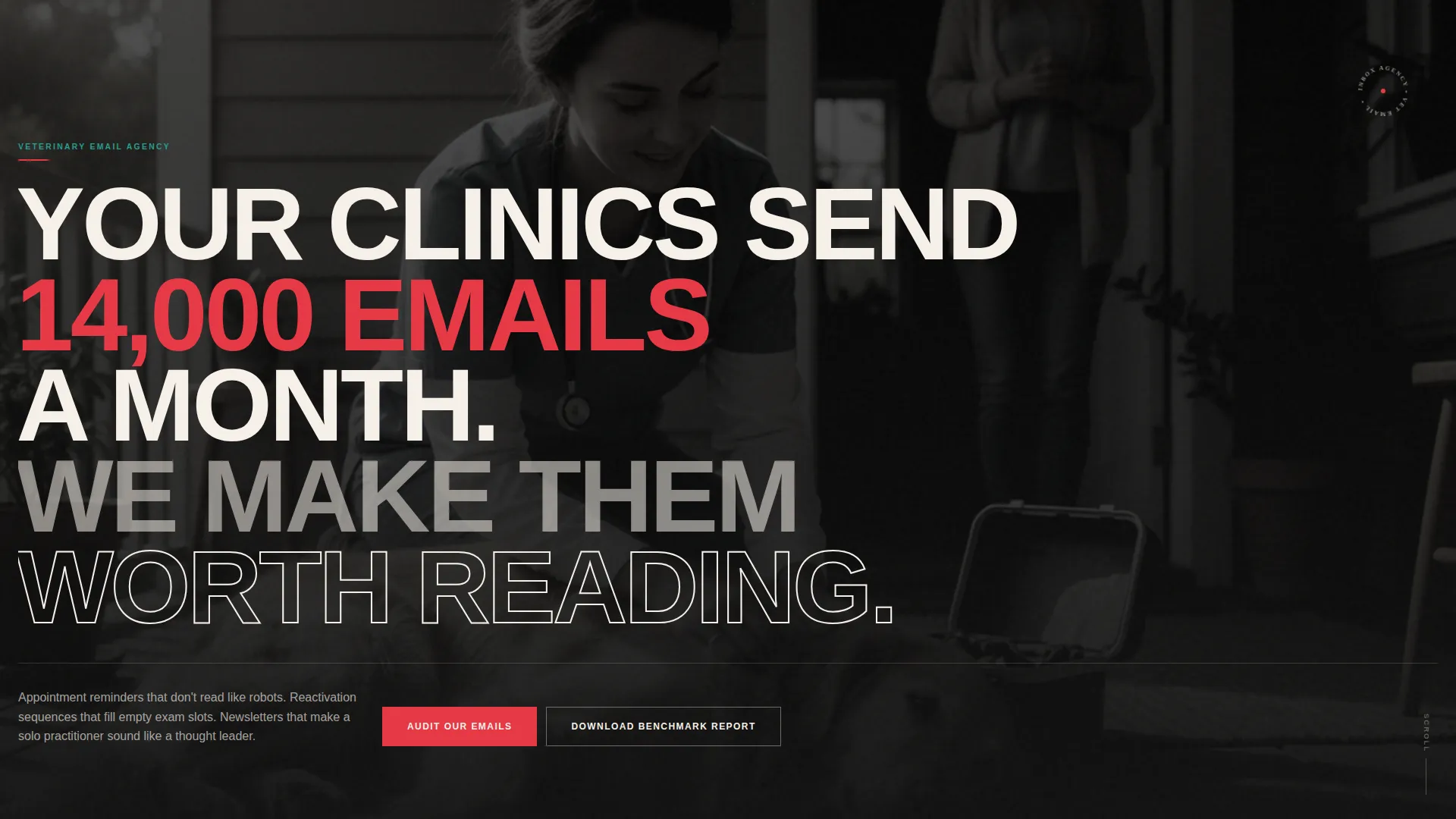 Bold Brutalist Veterinary Email Marketing Landing Page