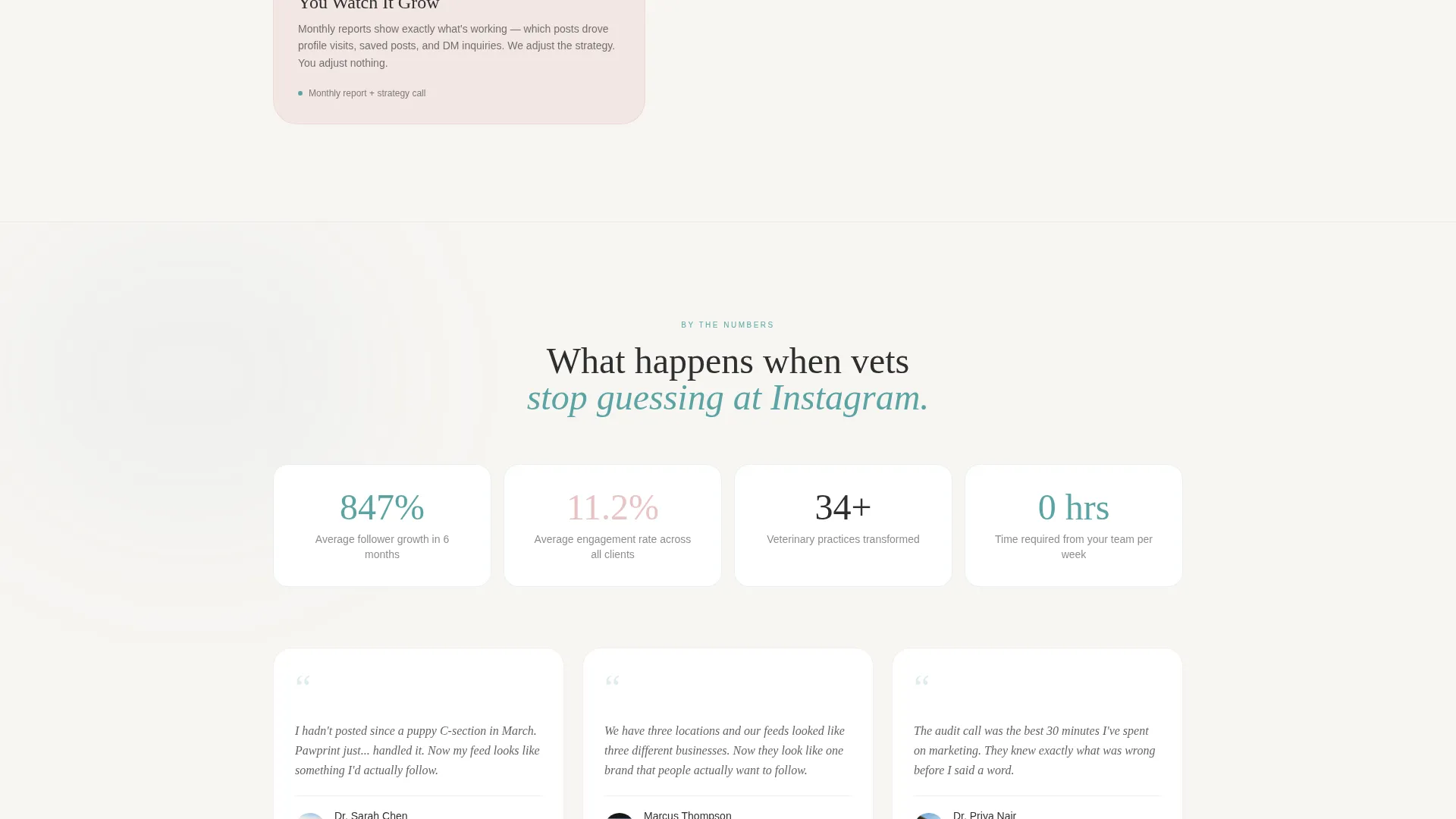 Veterinary Social Media Agency Landing Page