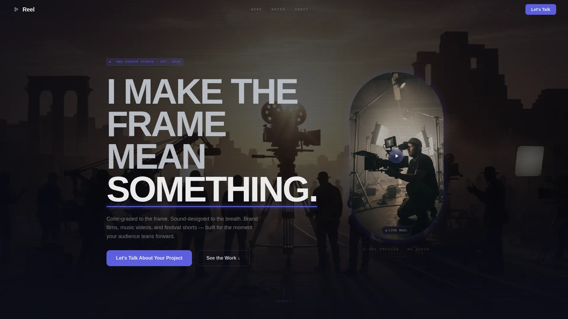 Videographer Portfolio Specialist Portfolio Website Template