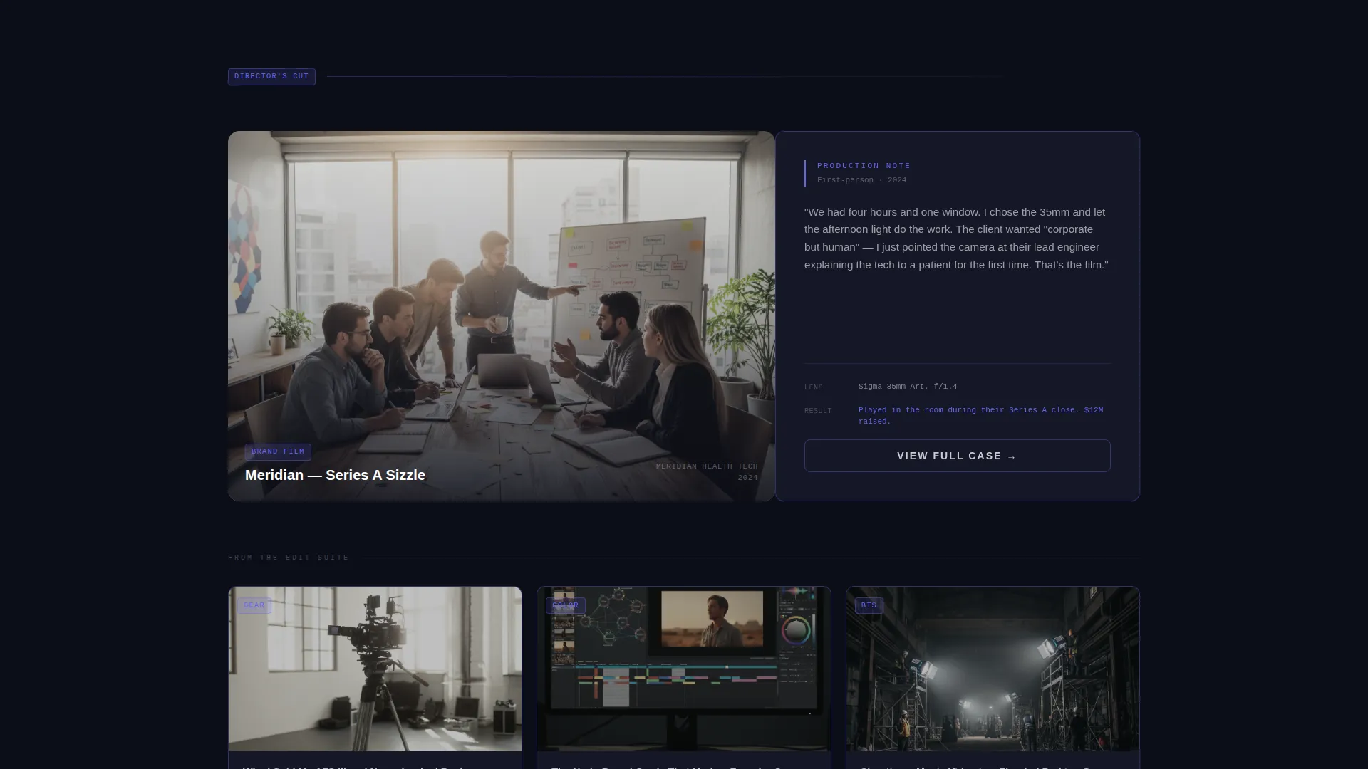 Videographer Portfolio Specialist Portfolio Website Template