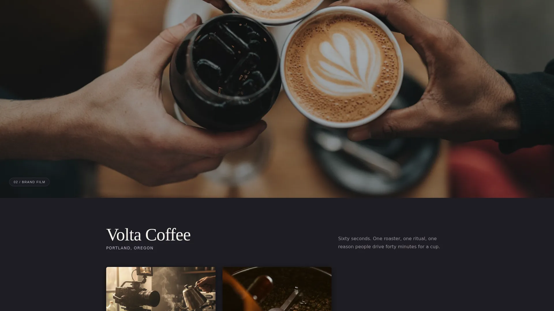 Videographer Portfolio Professional Website Template